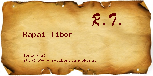 Rapai Tibor névjegykártya